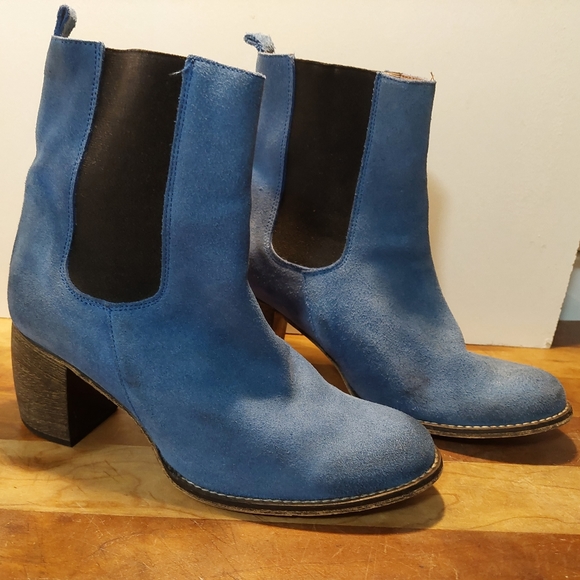 Jeffrey Campbell Blue suede boots - Picture 1 of 4